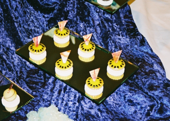 cox apple tartlets with passionfruit seeds 